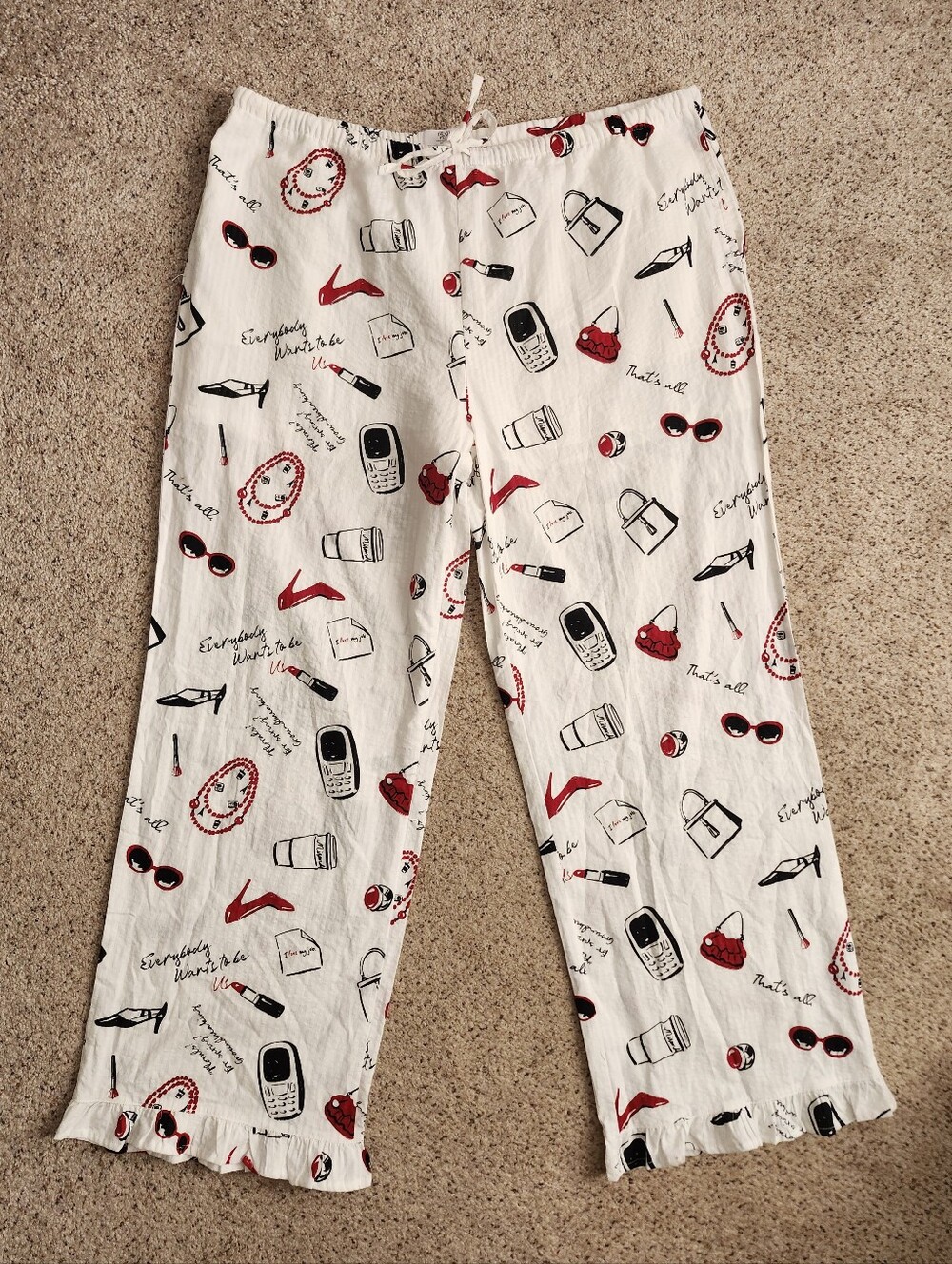 The Devil Wears Prada White Wide-Leg Pants